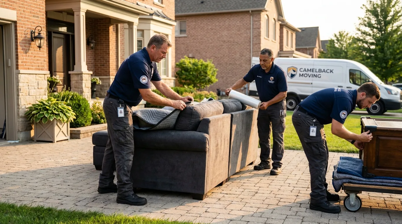 Large estate moving crew wrapping furniture in Portsmouth, OH