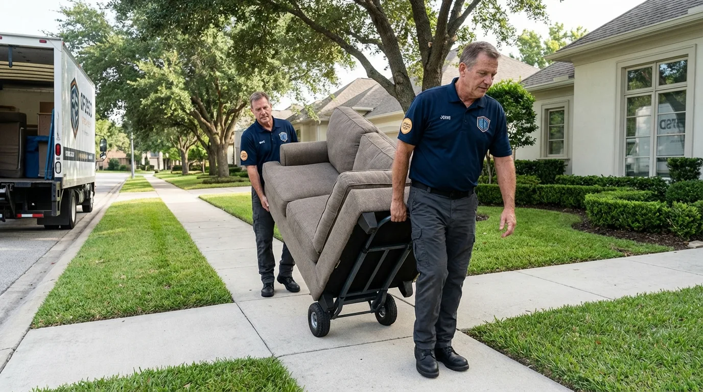 Local residential moving crew loading furniture in Portsmouth, OH